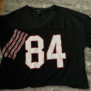 Cropped Mesh Football Tee